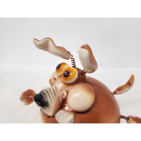 Exhart Ceramic Wobble Bobble Dog Figurine Whimsical Kitchy Spring Ears Legs Tail - Picture 2 of 13
